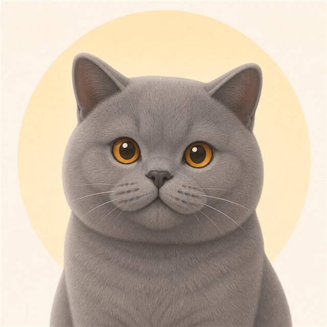 英国短毛猫插画头像
