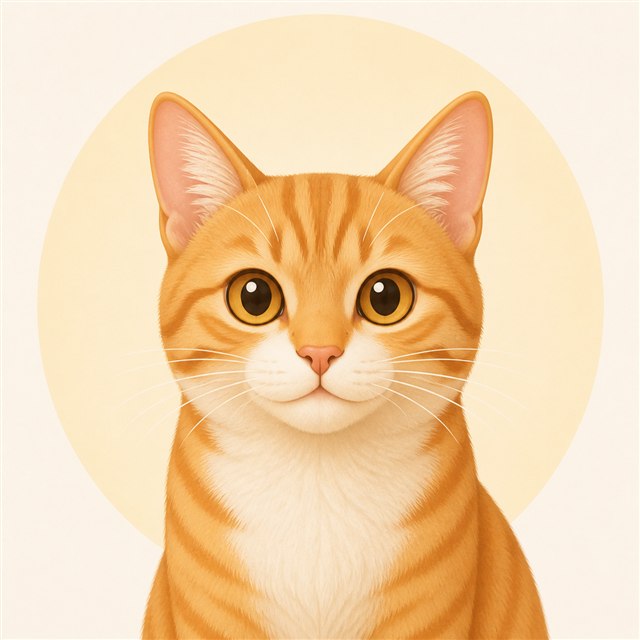 中华田园猫插画头像