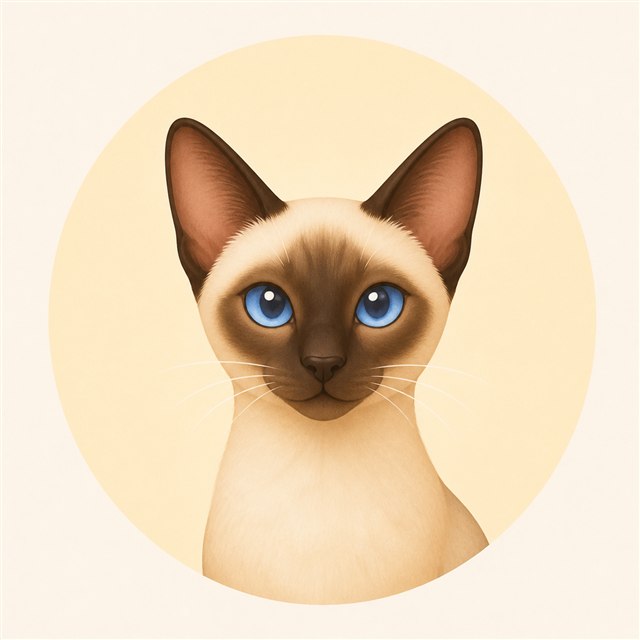 暹罗猫插画头像