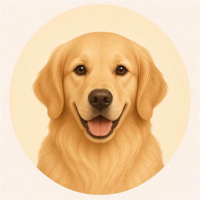 金毛寻回犬插画头像